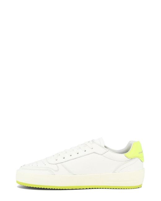 Philippe Model White Lyon Logo-patch Lace-up Sneakers for men