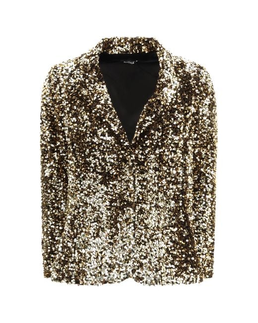 Ella Black Single-Breasted Jacket With Sequins