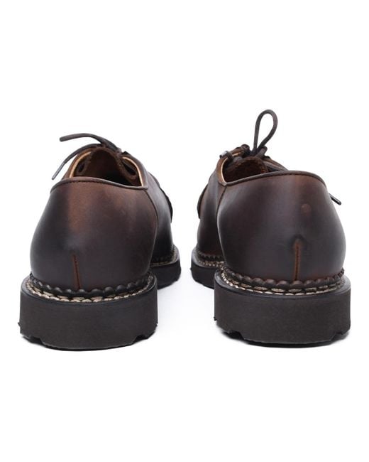 Paraboot Brown 'Michael' Leather Derby Shoes for men