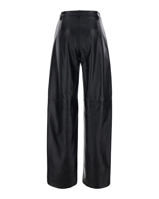 Max Mara Black Pants Legno Leather Lamb Trousers
