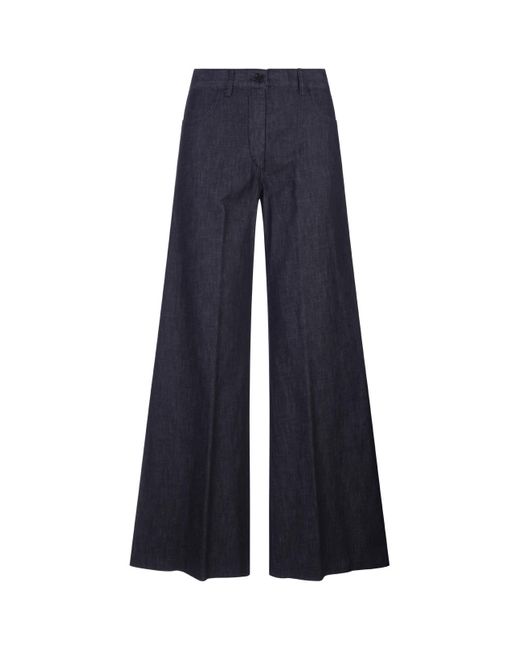 Aspesi Blue Denim Wide Trousers