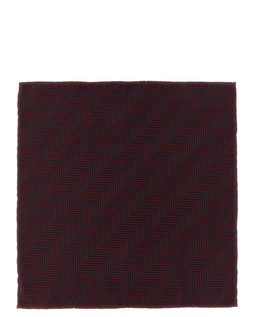 Brunello Cucinelli Purple Chevron Jacquard Silk Pocket Square for men