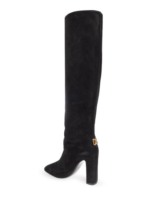 Dolce & Gabbana Black Dolce & Gabbana Suede Heeled Boots