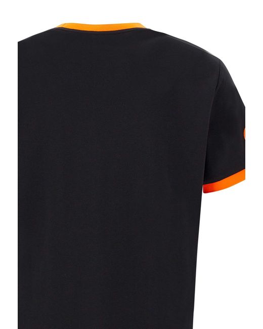 Sun 68 Black Fluo Logo Cotton T-Shirt for men