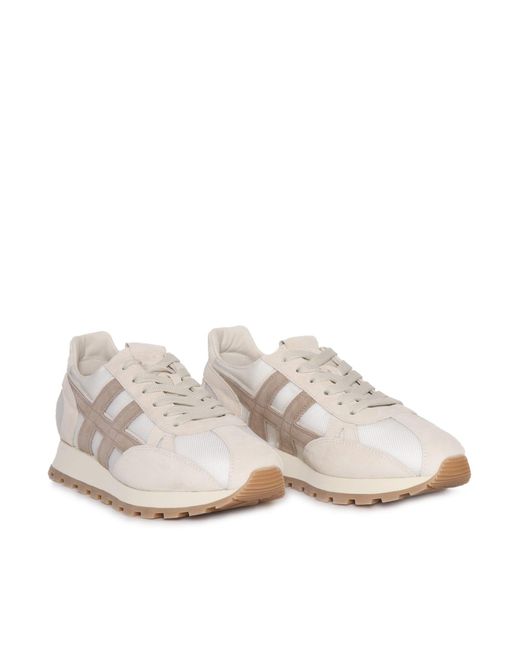 Hogan White H671 Slash Fabric Sneakers for men