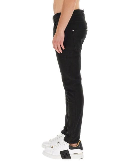 Philipp Plein Black Slim Fit Jeans for men