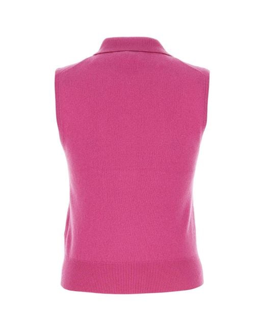 Ganni Pink Fuchsia Wool Blend Vest