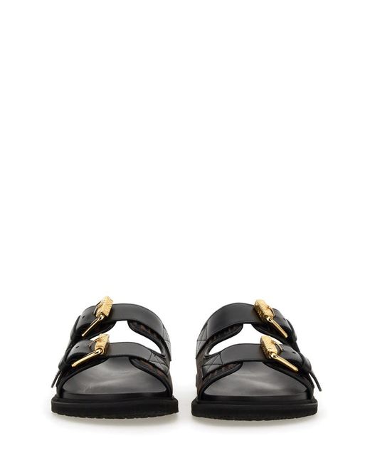 Moschino Black Slide Sandal With Logo for men