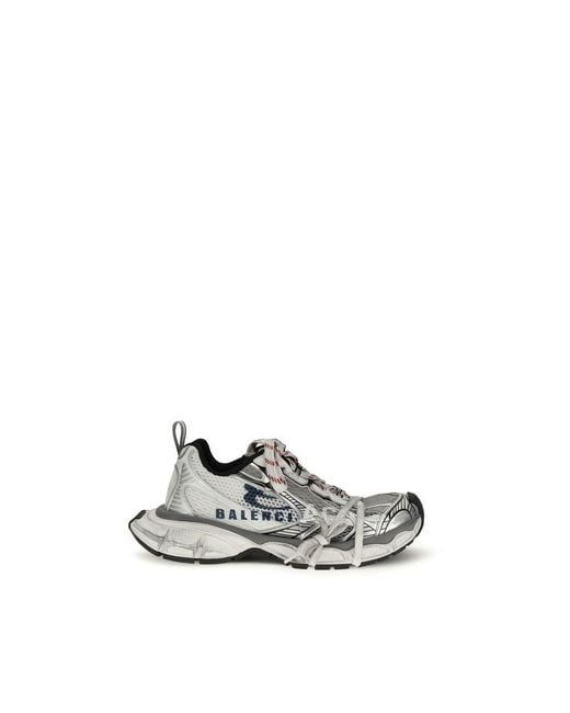 Balenciaga White Polyester Athletic Sneakers for men