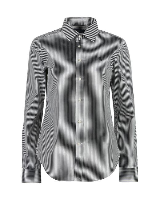 Polo Ralph Lauren Gray Striped Cotton Shirt
