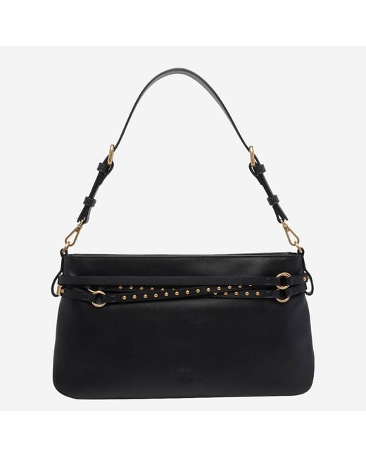 Pinko Black Leather Shoulder Bag