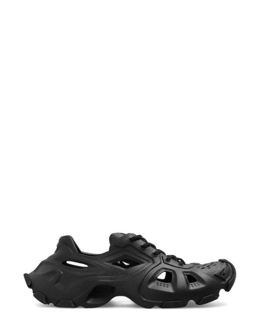 Balenciaga Black Hd Laced Cut-Out Sneakers