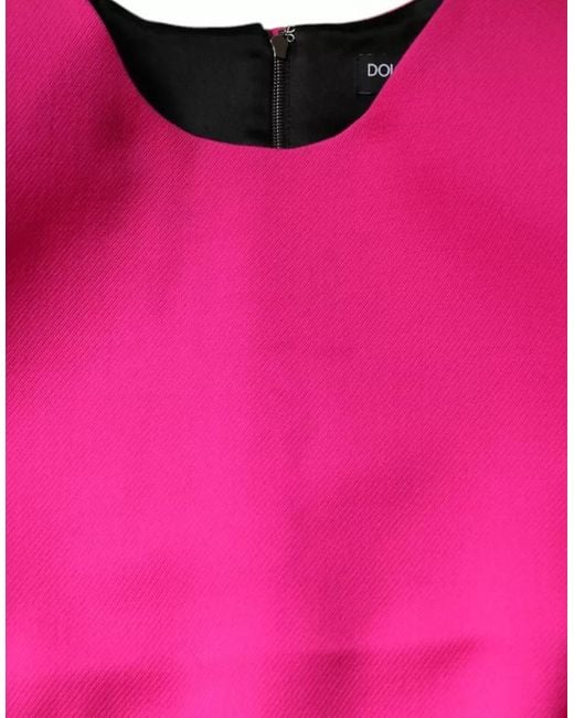 Dolce & Gabbana Pink Sleeveless Bodycon A-Line Mini Dress Virgin Wool
