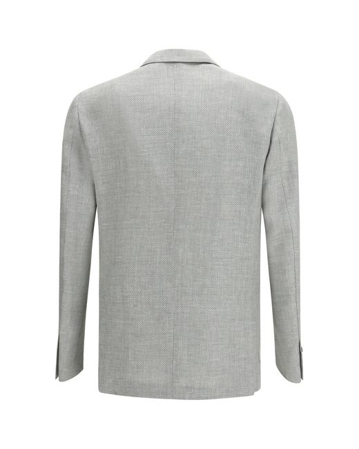Lardini Gray Roma Blazer Wool; Linen Blazers E Vests for men