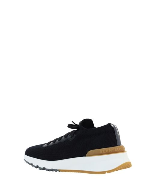 Brunello Cucinelli White Cotton Sneakers Upper: Cotton; Sole: Rubber for men