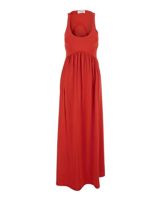 Sportmax Red Dress Spxpanino Viscose