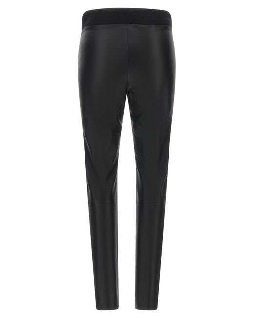 Brunello Cucinelli Black Lamb Leather Leggings Clothing