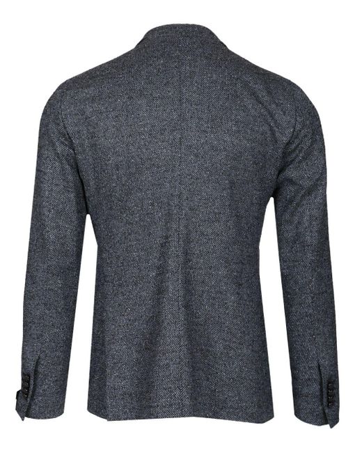 Tagliatore Blue Double-Breasted Wool And Silk Blazer Jackets for men