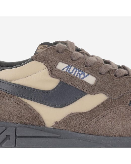 Autry Gray Sneakers Reelwind Leather Trainers for men