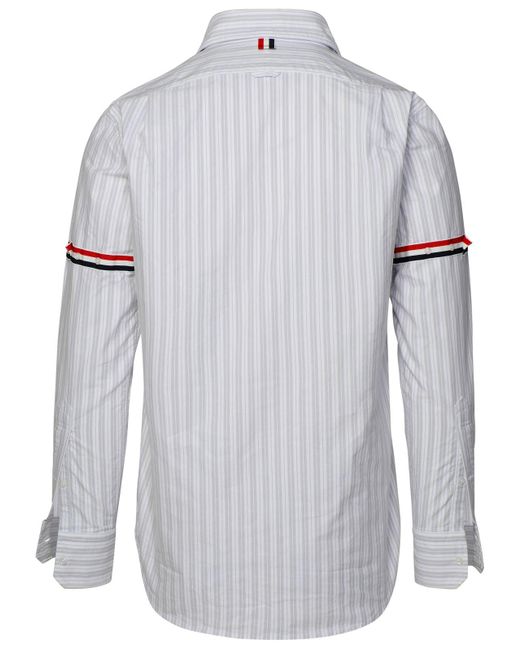 Thom Browne White Two-Tone Cotton Shirt for men