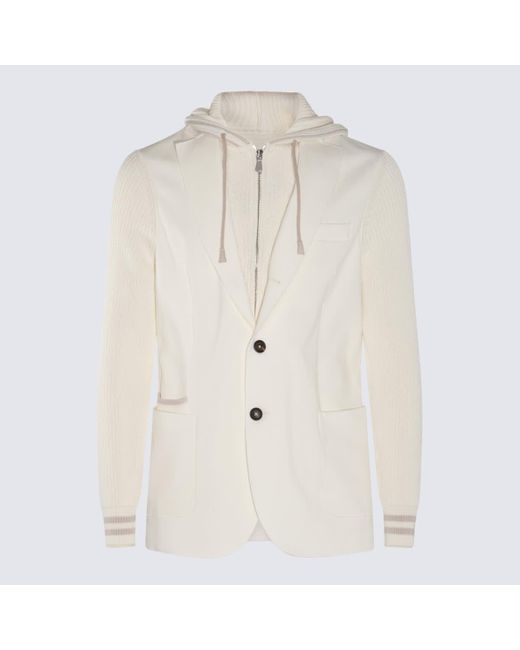 Eleventy White Cotton Casual Jacket for men