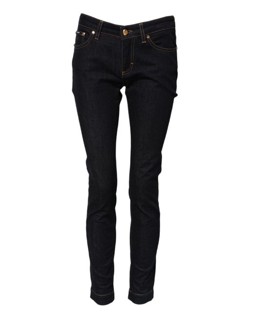 Dolce & Gabbana Black Cotton Pretty Lowwaist Skinny Denim Jeans Polyetyren Elastane Clothing