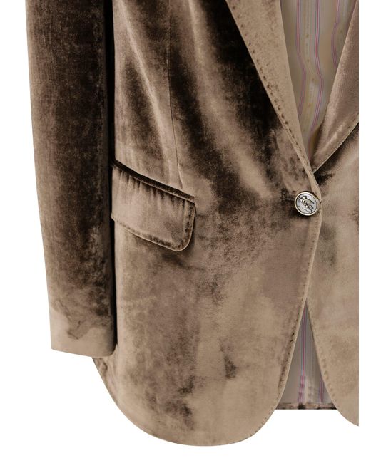 Etro Brown Single-Breasted Jacket