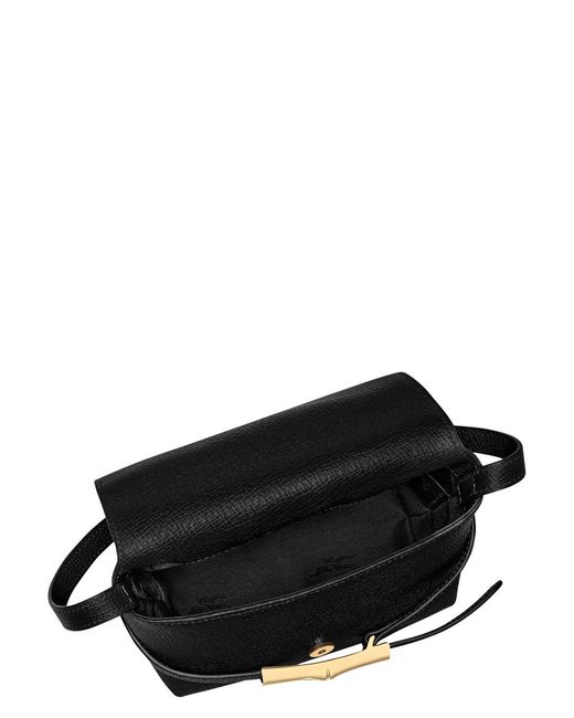Longchamp Black Crossbody Bag Triomphe Leather Calf Shoulder