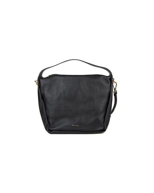 Coccinelle Black Shoulder Bag Cow Leather Shoulder-Bags