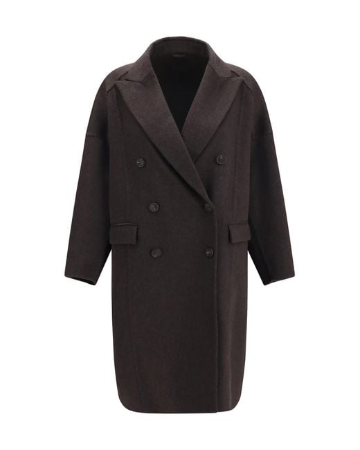Brunello Cucinelli Black Cashmere Coat Kashmir/Capra Hircus