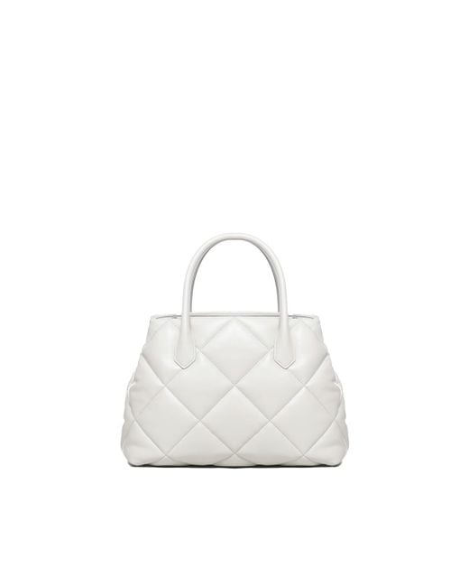Emporio Armani White Quilted Effect Hand Bag