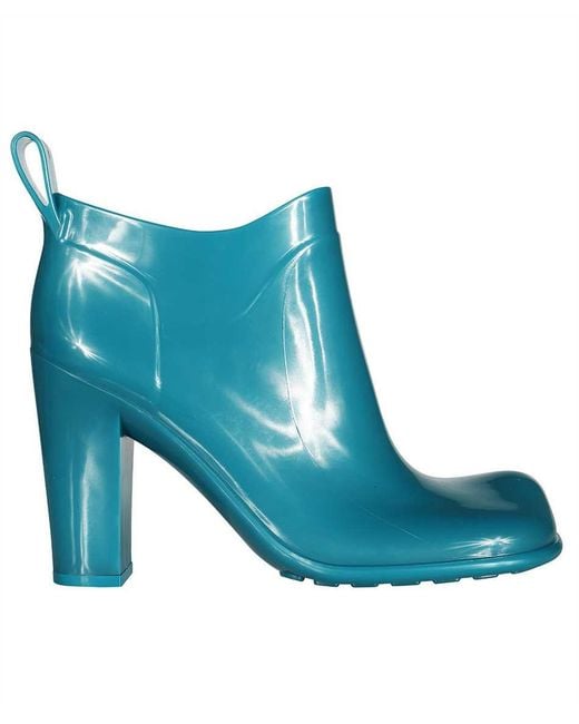 Bottega Veneta Blue Shine Rubber Block-Heel Boots