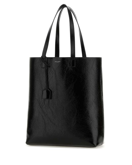 Saint Laurent Black Leather Bold Shopping Bag for men