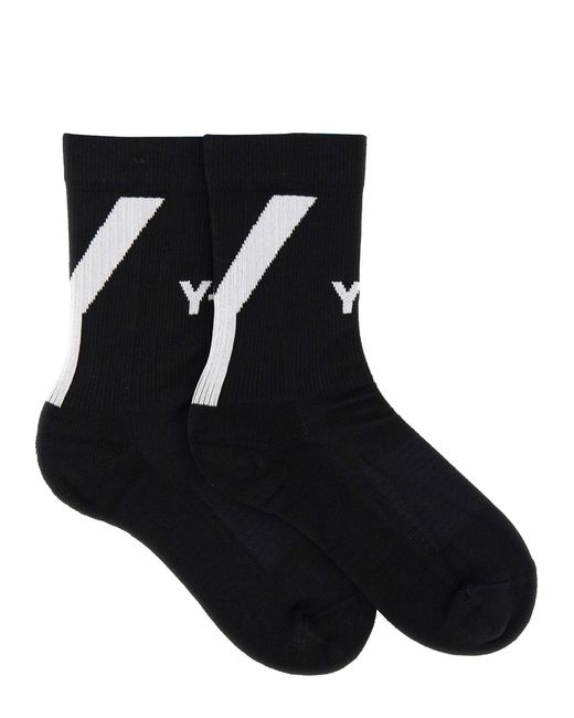 Y-3 Black Sock With Logo Embroidery for men