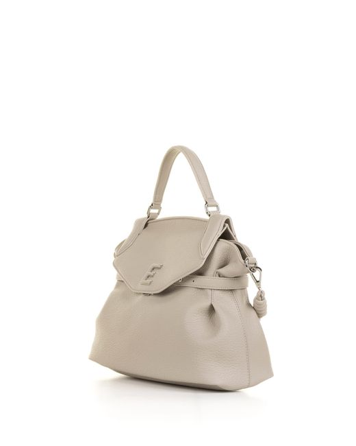 Ermanno Scervino White Rose Handbag With Shoulder Strap