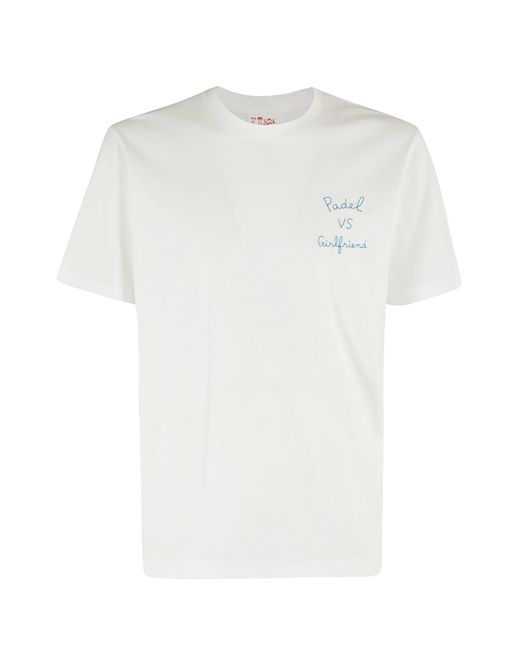 Mc2 Saint Barth White T Shirt With Embroidery for men