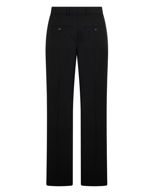 Totême Black Straight Trousers Wool-Blend Polyester