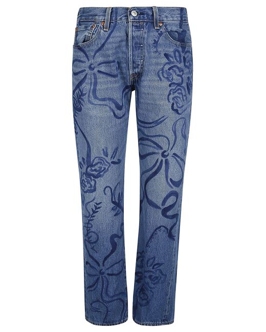 Collina Strada X Levis Painted 501s in Blue | Lyst