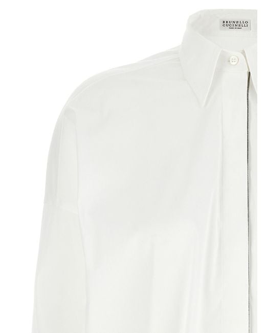 Brunello Cucinelli White Cotton Blouse
