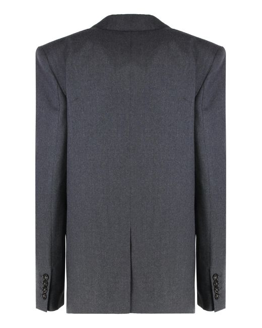 Stella McCartney Black Single-Breasted One-Button Wool Jacket Blazers