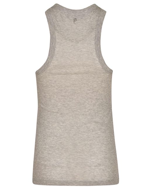 Dondup Gray Cotton Fitted Tank Top