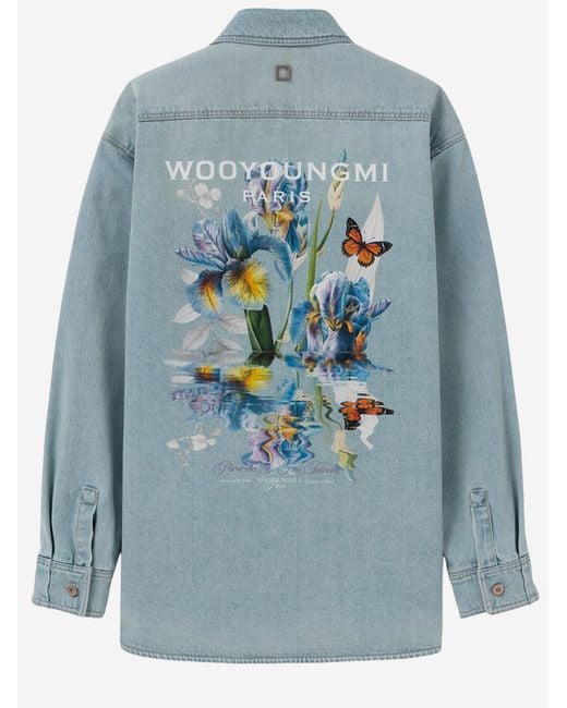 Wooyoungmi Blue Cotton Shirt Denim for men