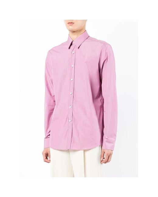Ferragamo Pink Stripe-Print Shirt for men