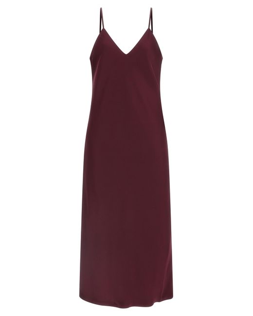Norma Kamali Purple Bias Slip Dresses Bordeaux