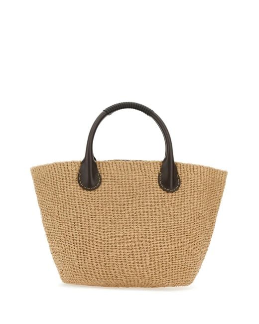 Chloé Brown Raffia Large Palma X Eres Shopping Bag