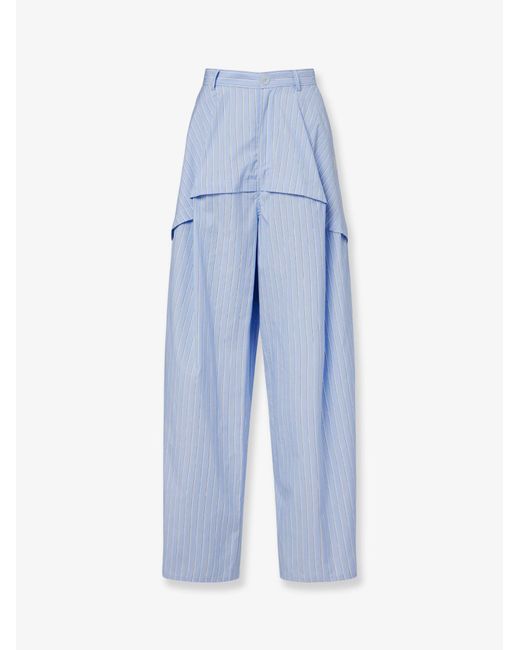 Loewe Blue Pyjama Trousers Striped Cotton