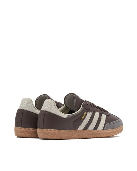 Adidas Brown Leather Trainers Samba Og