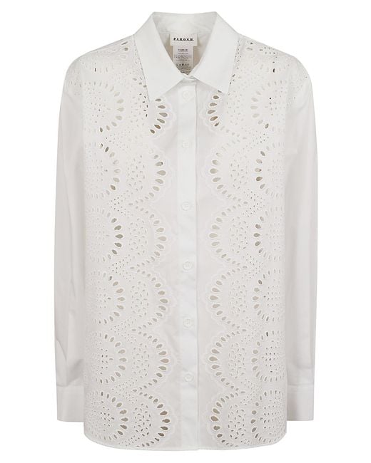 P.A.R.O.S.H. White Cotton Button-Up Shirt
