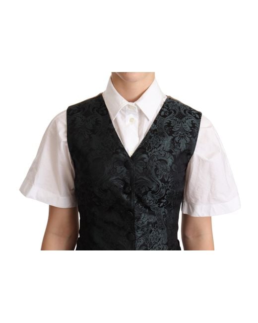 Dolce & Gabbana Black Enchanting Jacquard Floral Waistcoat
