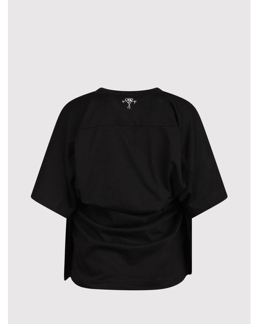 Plan C Black Oversized T-Shirt With Printed Logo